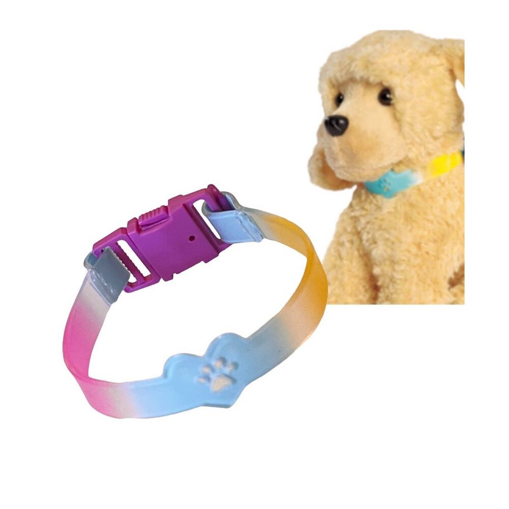 American Girl Pet Dog Collar Rainbow Tie Dye Heart Dog Cat Collar w/ Leash Hoop